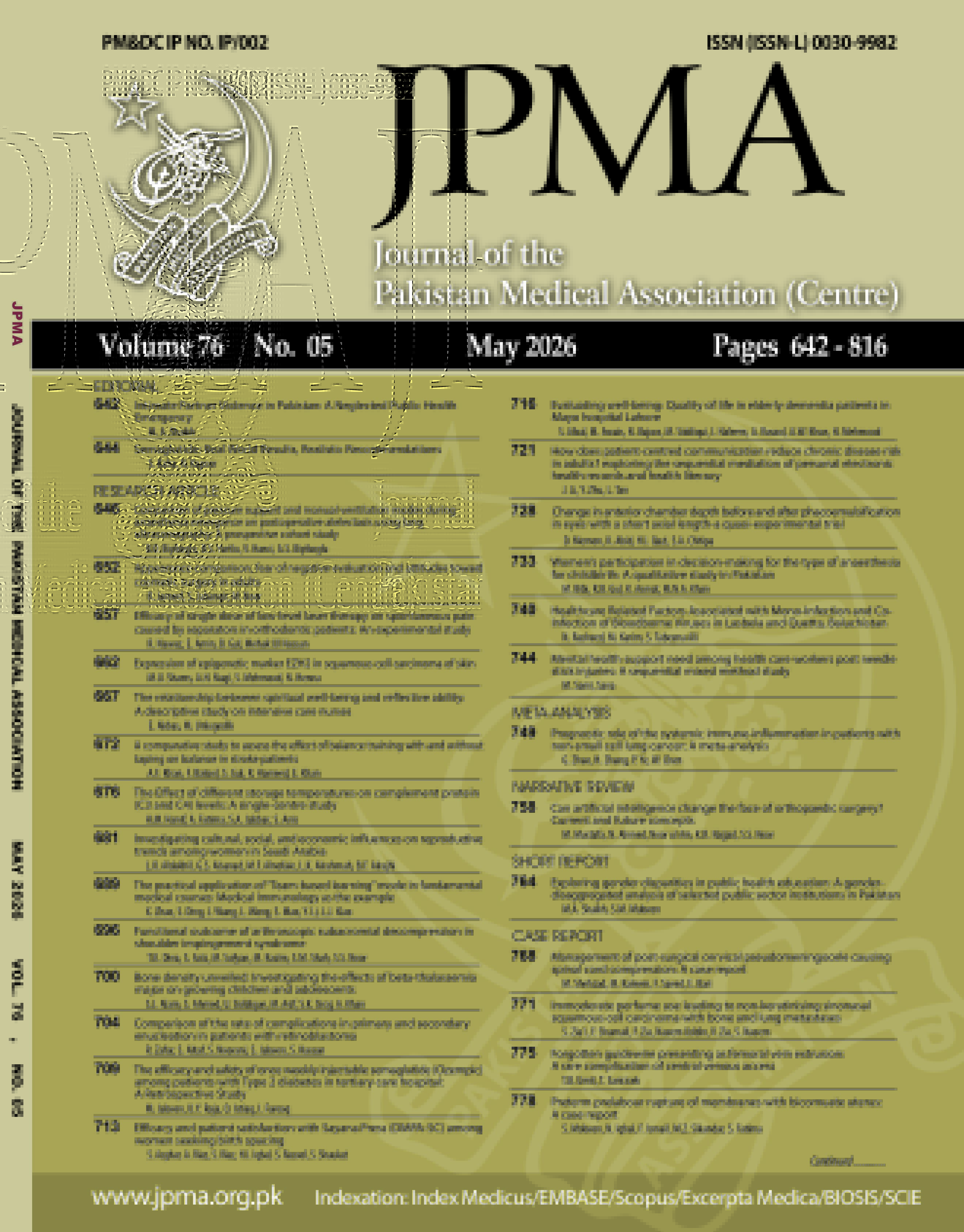 					View Vol. 76 No. 05 (2026): MAY
				